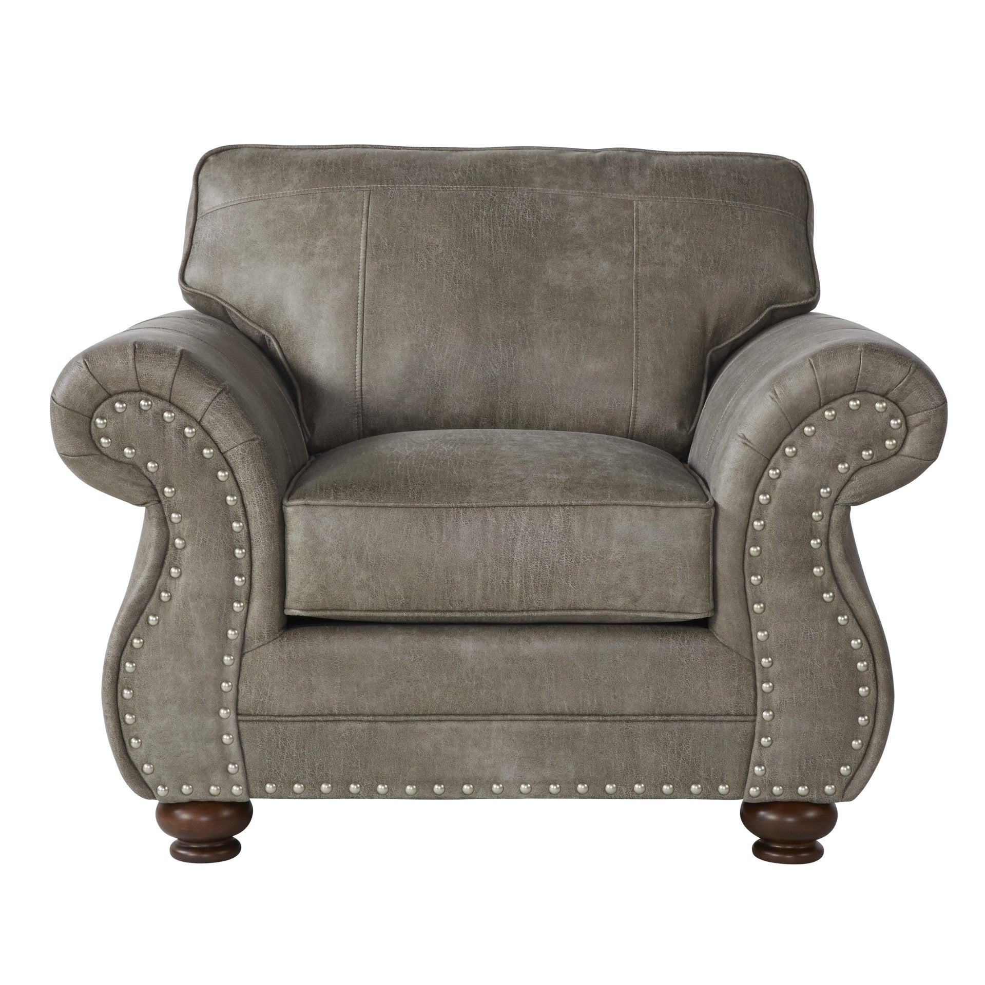 Leinster Faux Leather Upholstered Nailhead Chair