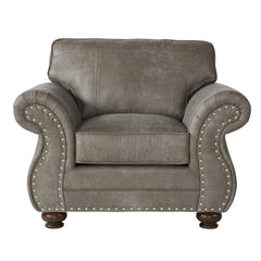 Leinster Faux Leather Upholstered Nailhead Chair