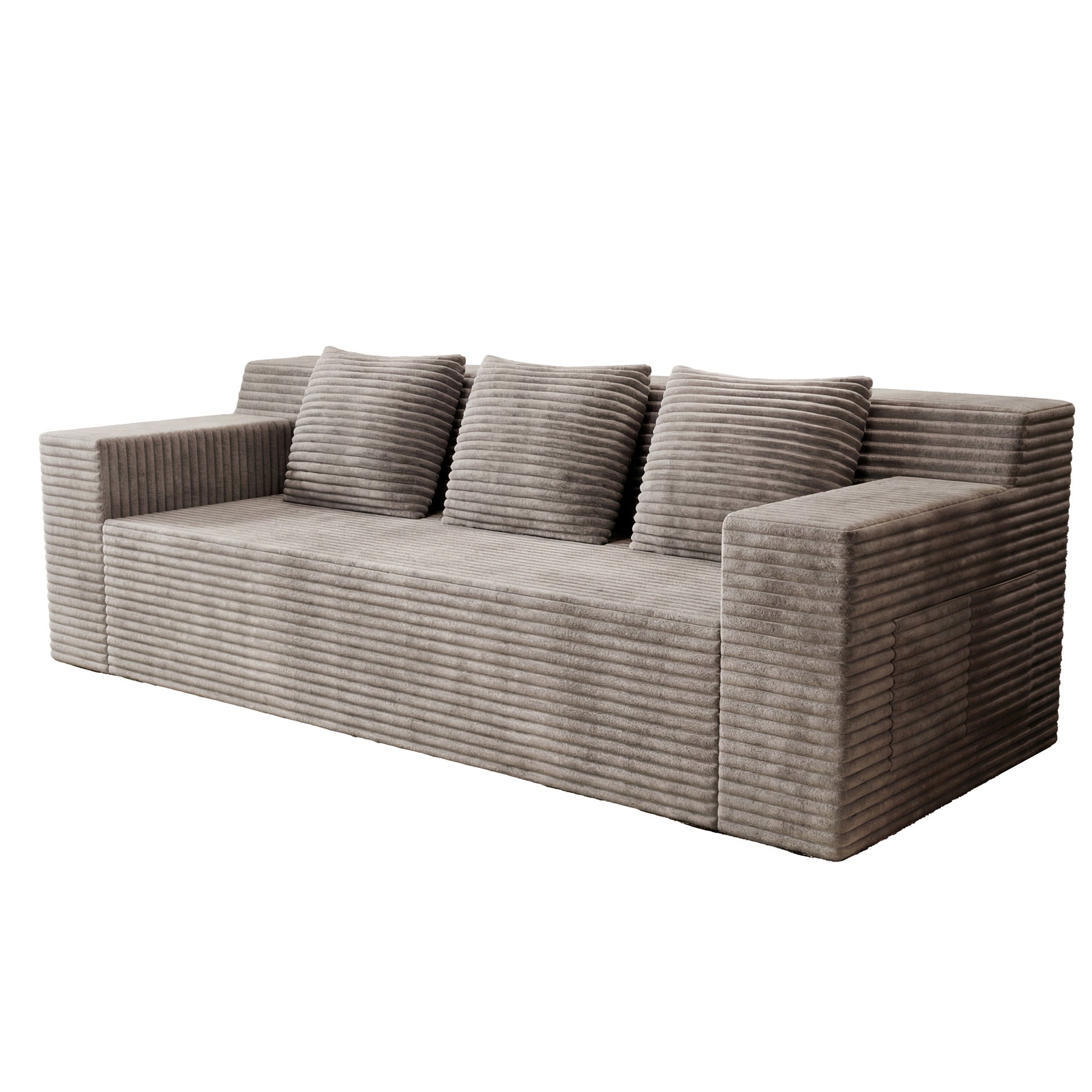 71" 3Setaser Sofa,Corduroy Fabric,Deep Seat Couches,Comfy Loveseat Sofa,No Assembly,1pcs for Living room, Bedroom,Conference room ,Apartment