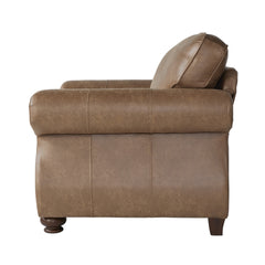 Leinster Faux Leather Arm Chair and Ottoman 2 pieces set