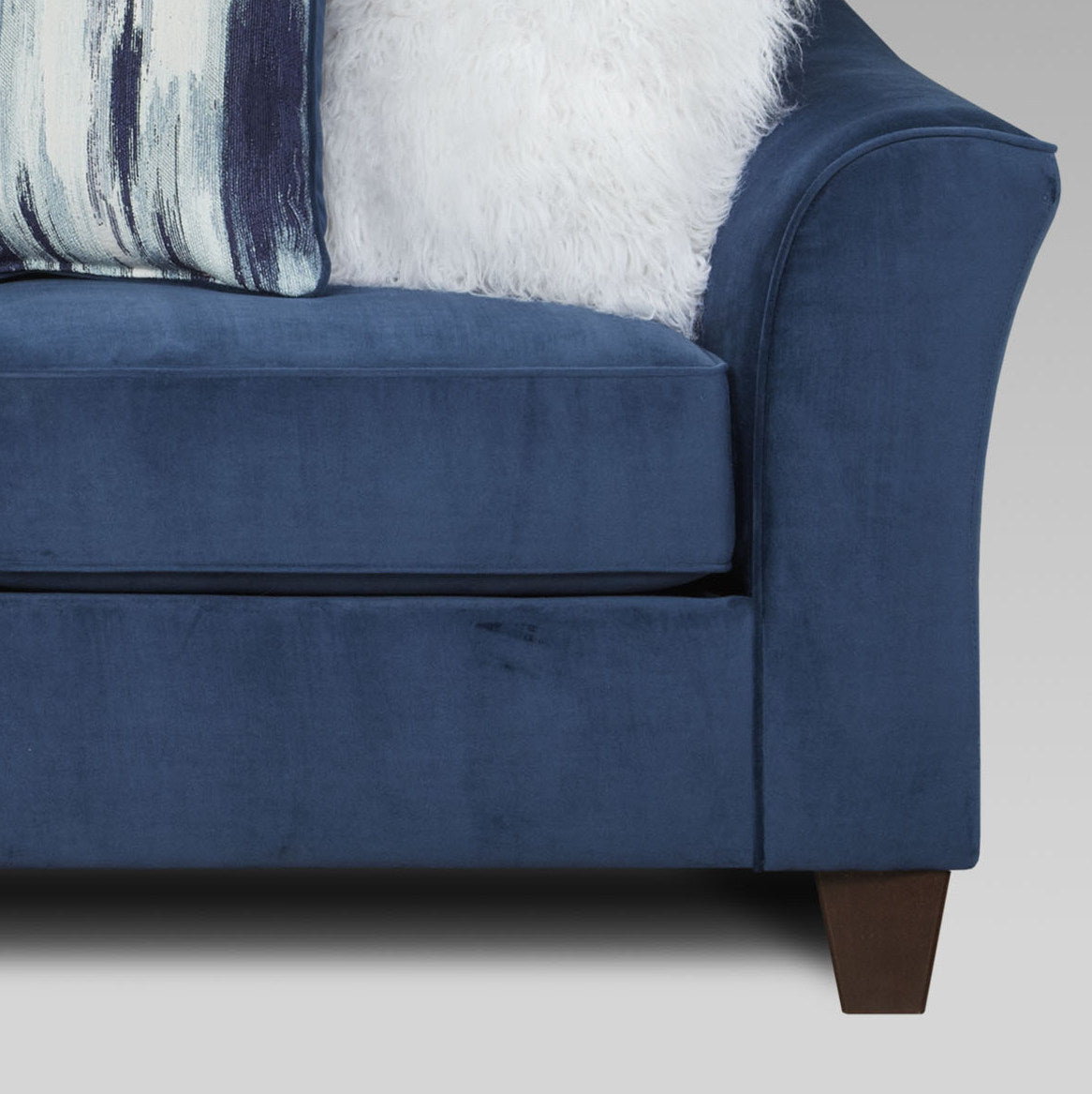 Camero Fabric Pillowback 3-Piece Sofa Set, Navy Blue