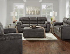 Tirana Contemporary Fabric Pillow-top Arm Loveseat, Sequoia Ash