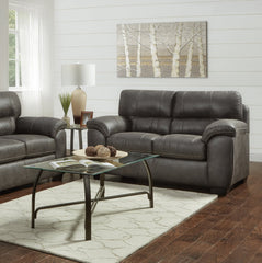 Tirana Contemporary Fabric Pillow-top Arm Loveseat, Sequoia Ash