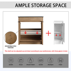 72 Inch Freestanding Bathroom Vanity with Black Ceramic Sink and Storage Cabinets, Soft Closing Door, 02430IMO*2+0312 Combination Cabinet, KD-Package
