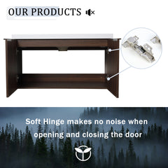 84 Inch Soft Close Doors Bathroom Vanity With Sink, A Small Storage Shelves, 36" and 12" Combination Cabinet,(KD-Packing)