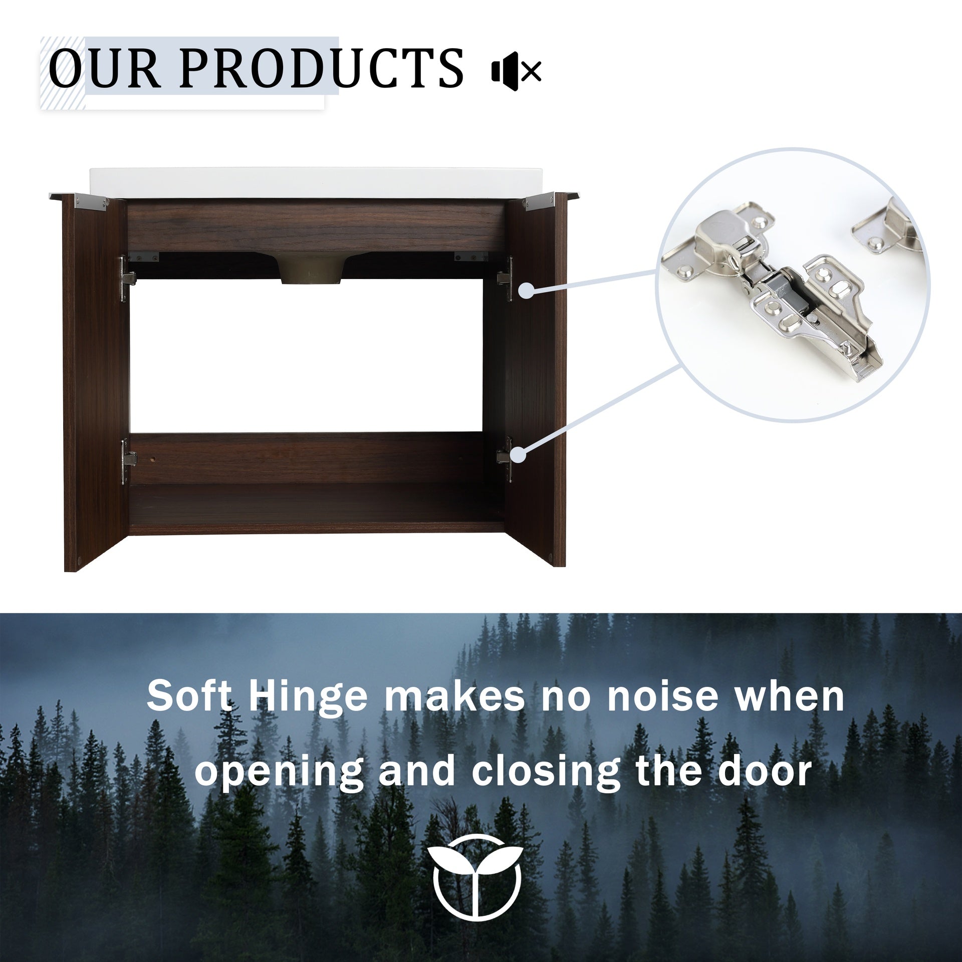 48 Inch Soft Close Doors Bathroom Vanity With Sink, Two Small Storage Shelves, 24" and 12" Combination Cabinet,(KD-Packing)