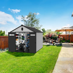 8 ft. W x 12 ft. D Plastic Storage Shed with Floor