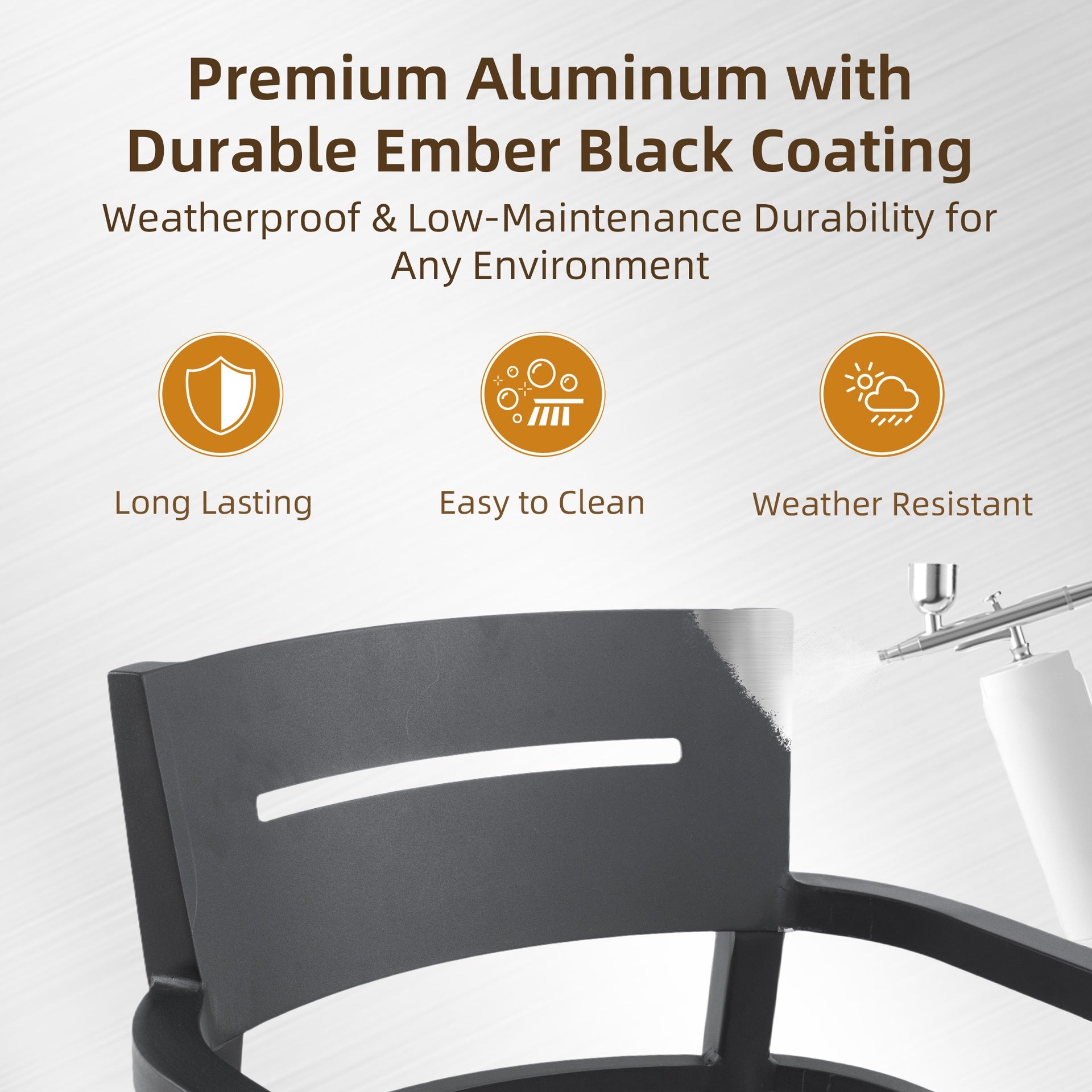 5-Piece Outdoor Pedestal Dining Set, 44" Rounded Square Sintered Stone Table with Flared Base and 4 Swivel Rockers, Sunbrella Cushions, Rust-Free Aluminum, Weather-Resistant, for Patio or Deck