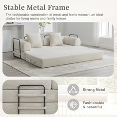 UNITED WE WIN Foldable and compressible sofa, featuring a sturdy metal frame, It allows you to freely create a personalized leisure area. A combination of modern metal and fabric for Small Spaces