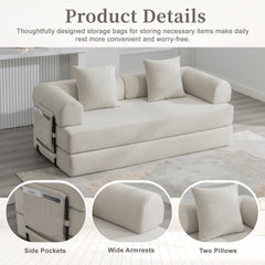 UNITED WE WIN Foldable and compressible sofa, featuring a sturdy metal frame, It allows you to freely create a personalized leisure area. A combination of modern metal and fabric for Small Spaces