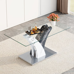 Modern dining table, tempered glass countertop, and artistic MDF legs are perfect for hosting dinners, conferences, home, and office decorations.