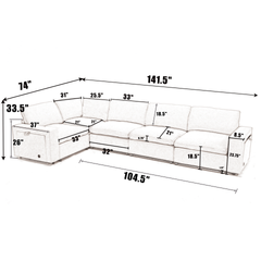 [NEW ARRIVED] [VIDEO PROVIDED]Sectional Couches For Living Room,Modular Couch,Wireless Charging Port & Cup Holders,5-seat ,DIY Combination,L-shaped Sofa,Book Storage Space,Soft Linen Fabric,Gray