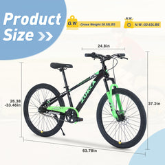 ZUKKA Mountain Bike,24 Inch MTB for Boys and Girls Age 9-12 Years,Multiple Colors