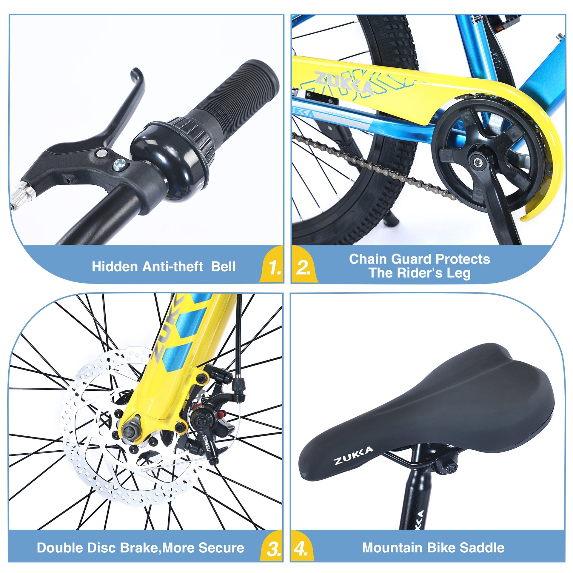 ZUKKA Mountain Bike,24 Inch MTB for Boys and Girls Age 9-12 Years,Multiple Colors