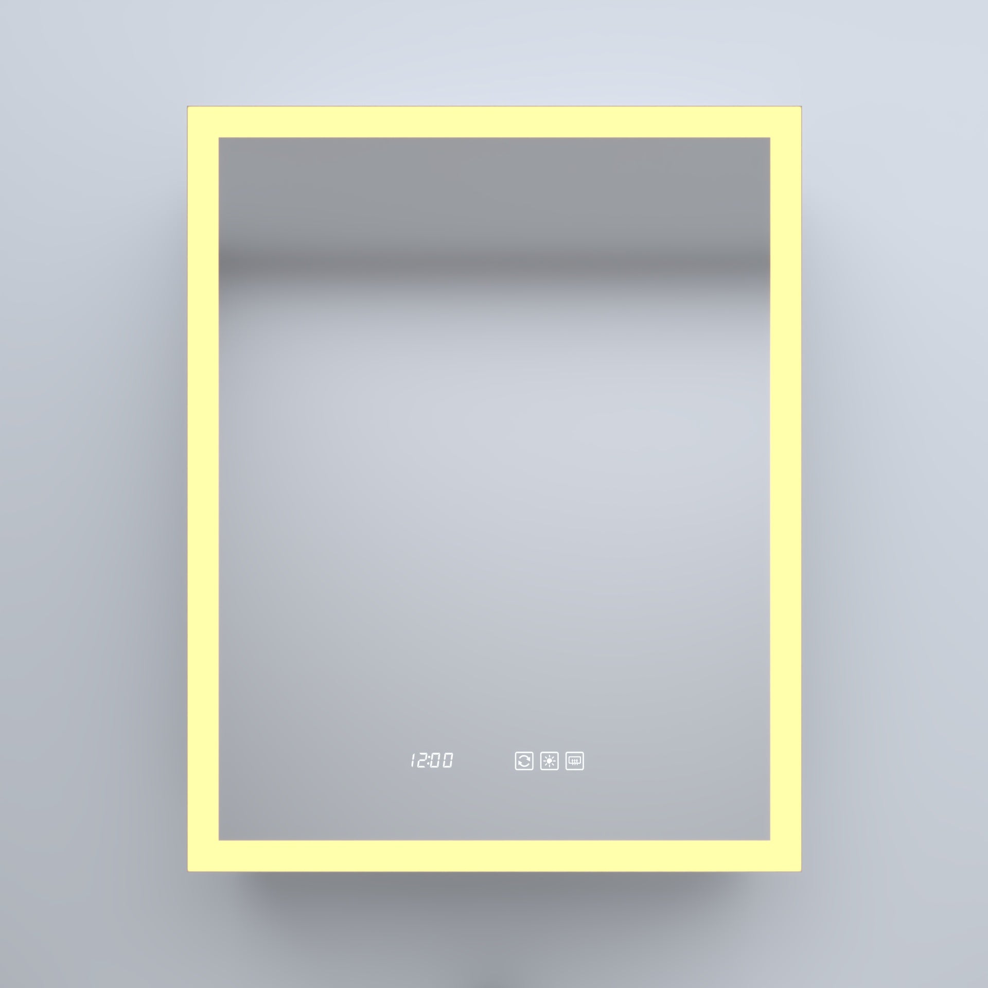 24 in. W x 30 in. H Rectangular Silver Aluminum Recessed/Surface Mount Right Medicine Cabinet with Mirror LED and Clock