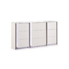 Fabio Contemporary Style 6-Drawer Dresser Made with Diamond-Patterned Side Accents with LED Lighting and Wood in White Finish(INCLUDES DRESSER ONLY)  same as B009P309318 (CA inventory)