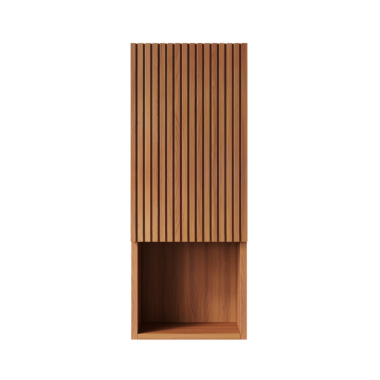 MITCH 35" Tall Bathroom Wall Mounted Cabinet, Narrow Storage Cabinet with Door and Shelves, Suitable for Small Spaces, Applicable to Bathroom, Living Rooms and Laundry,  Brown Oak Woodgrain Color
