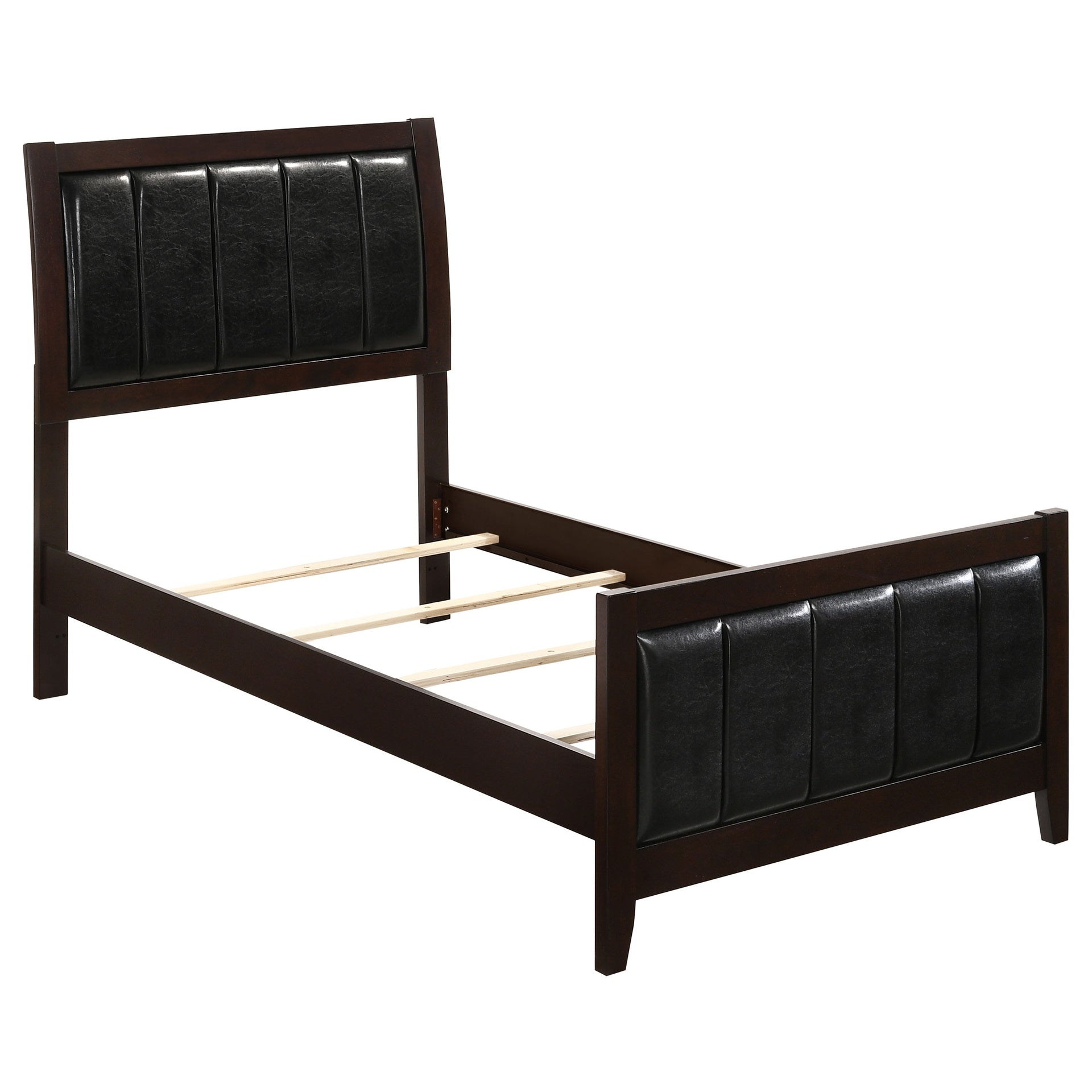 Cappuccino and Black Twin Panel Bed