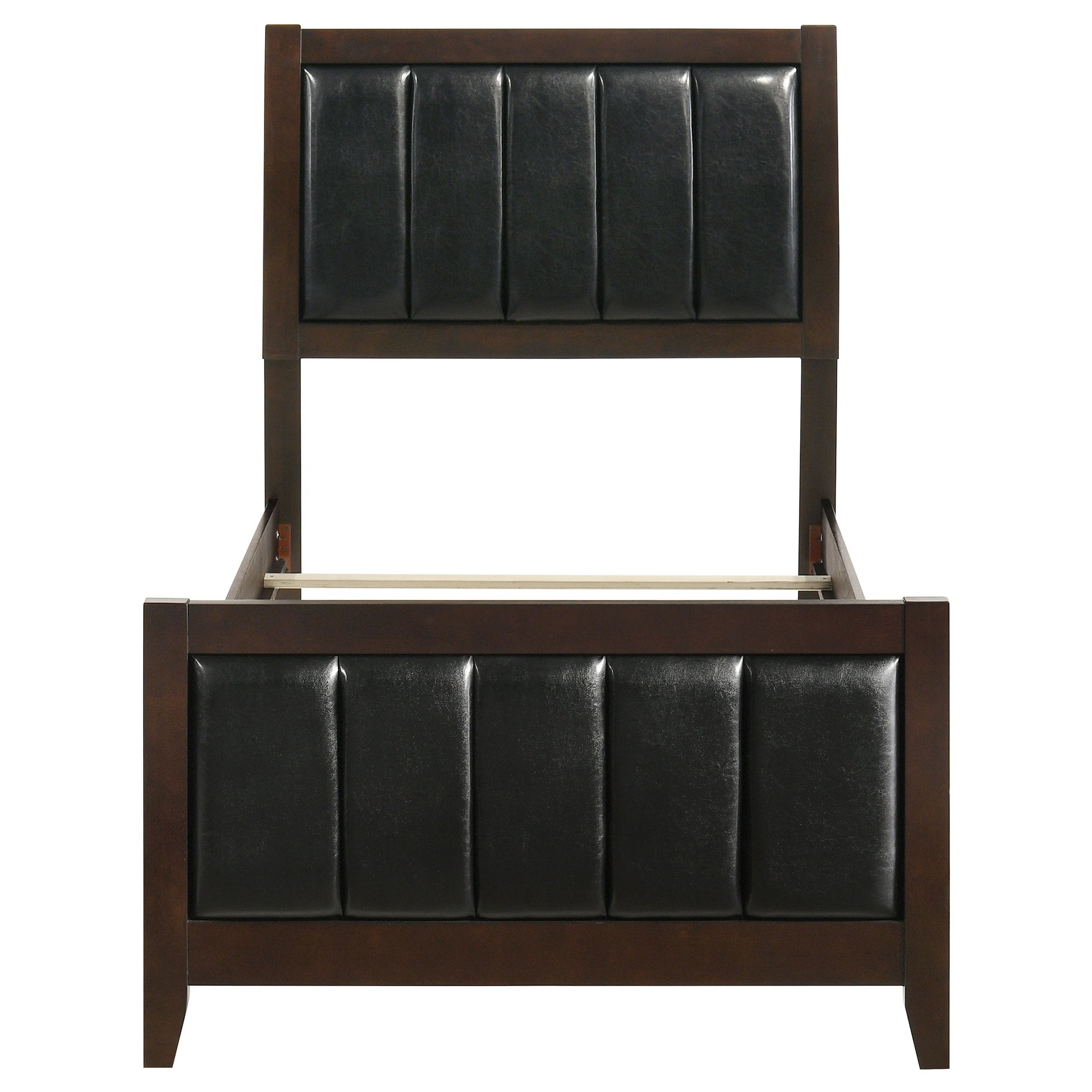 Cappuccino and Black Twin Panel Bed