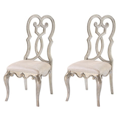 Ivory and Antique Champagne Side Chairs (Set of 2)
