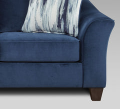 Camero Fabric Pillowback Arm Chair, Navy Blue