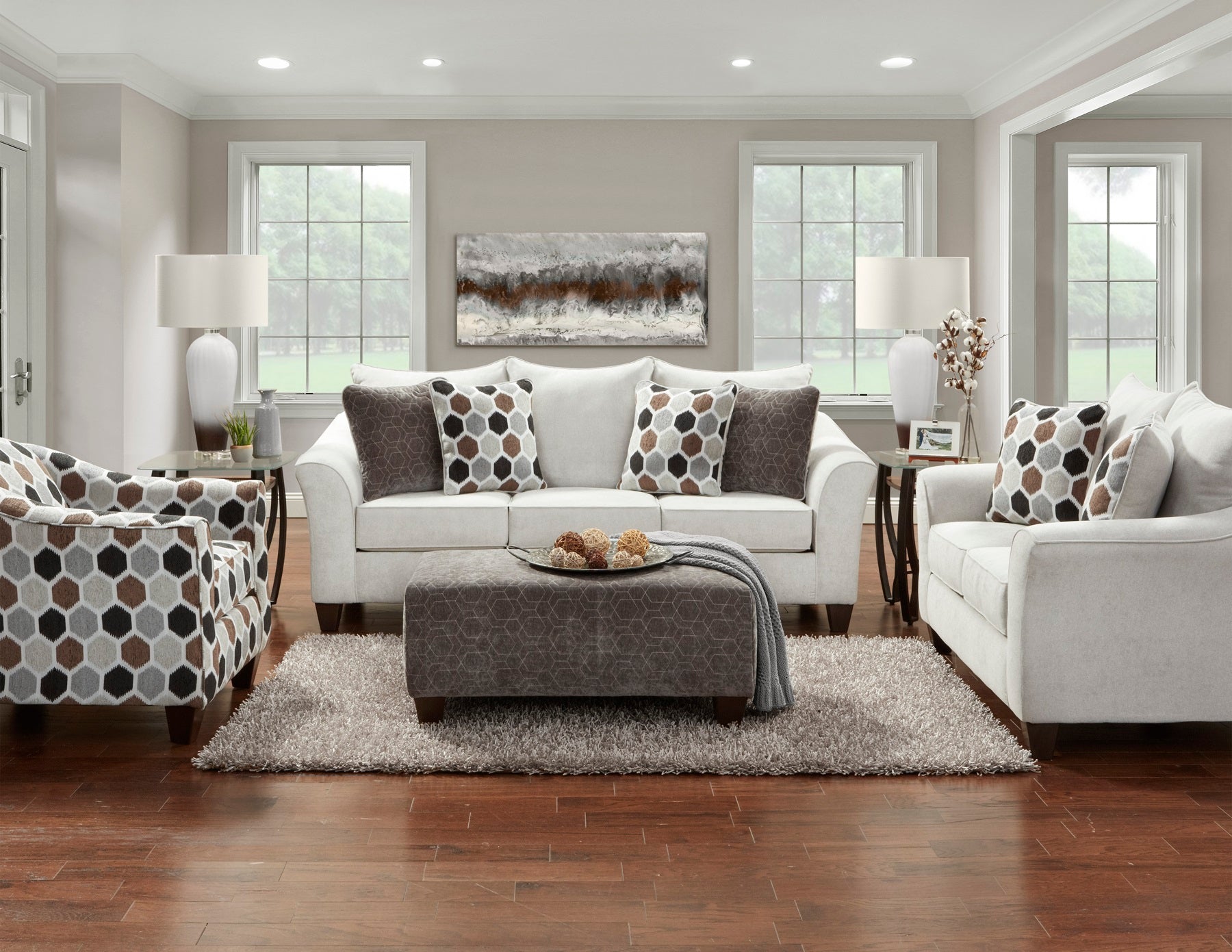 Camero Fabric Cocktail Ottoman