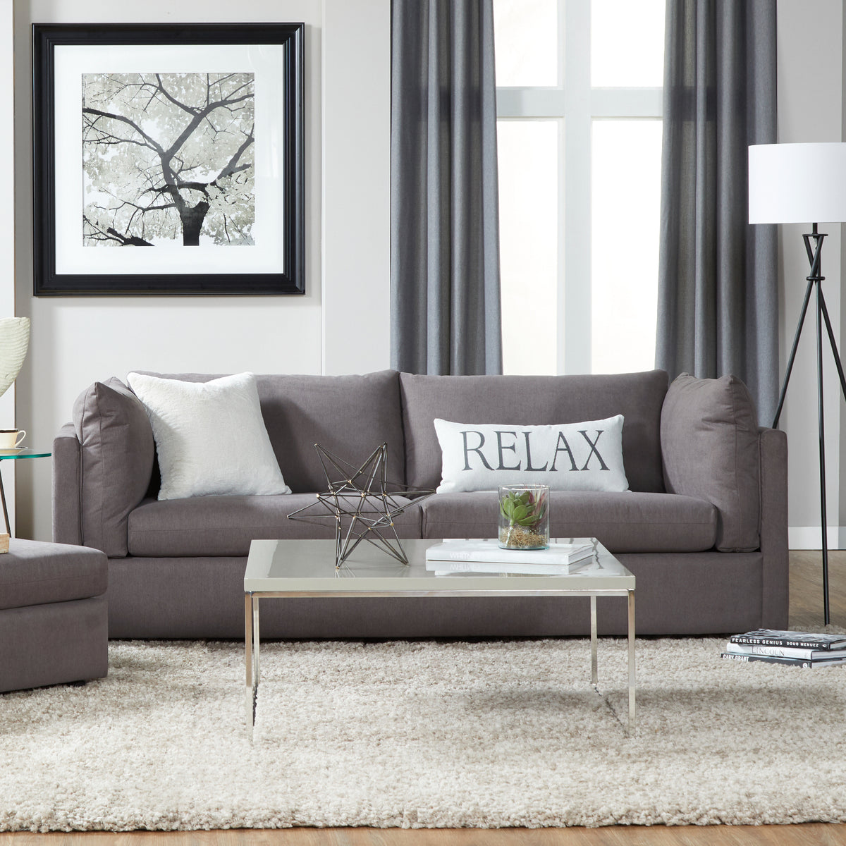 Enda Pillow Back Fabric Sofa
