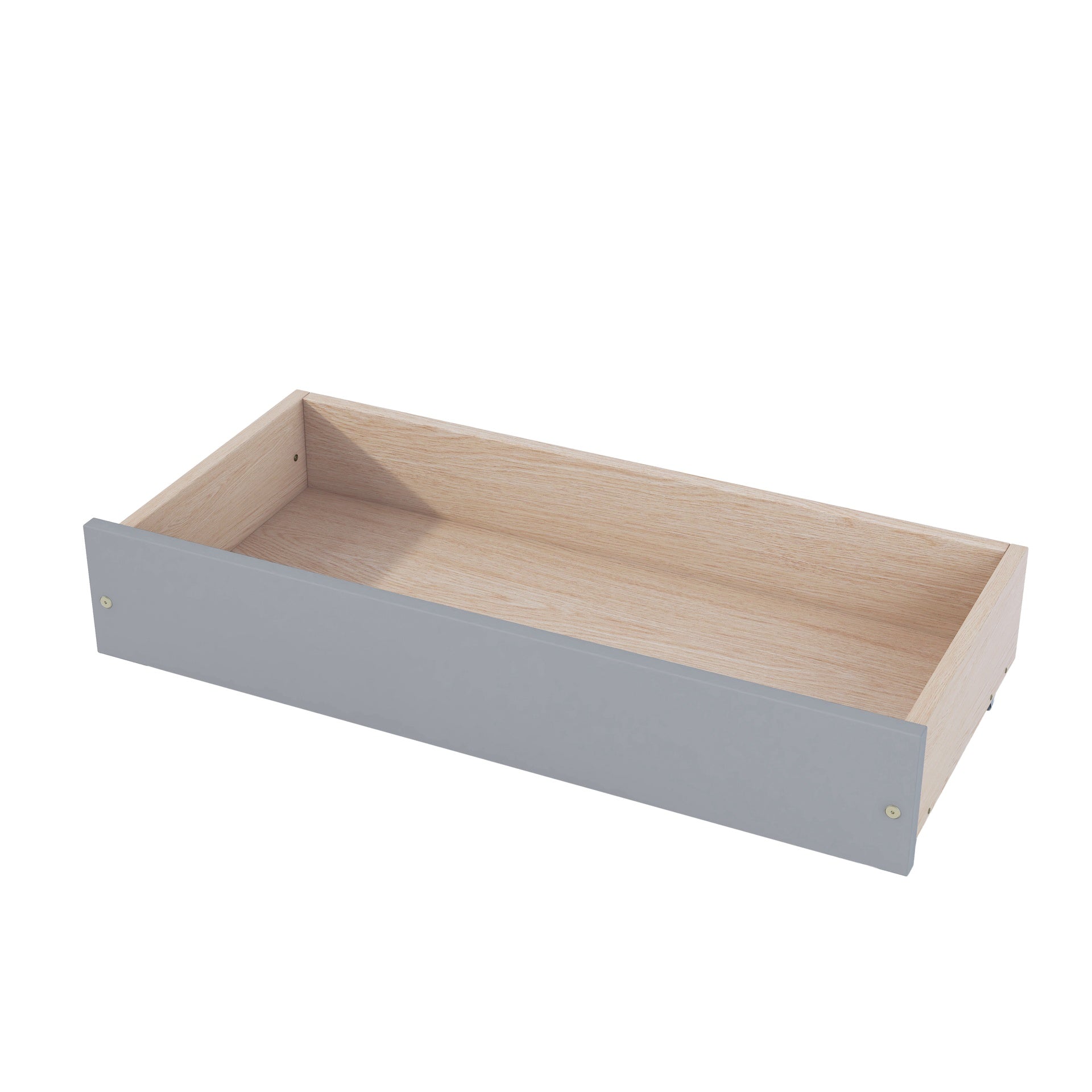 Twin Size Platform Bed with Trundle and Drawers, Gray