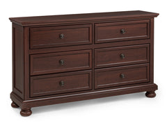 Contemporary 1pc Dresser Rich Cherry Finish Six Drawer Storage Wooden Bedroom Furniture