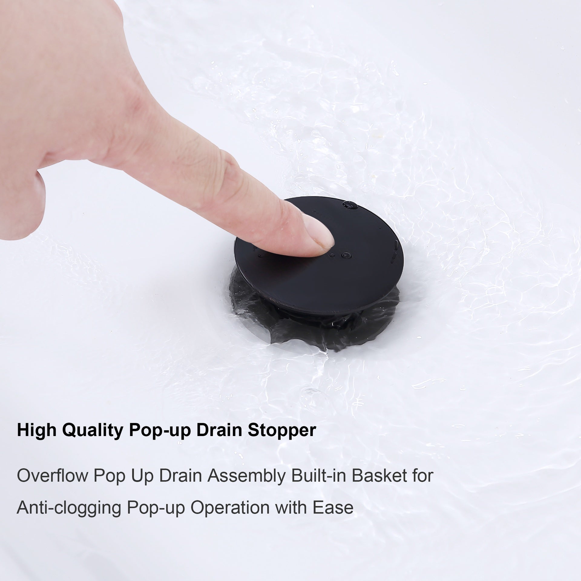 2-Handle 4-Inch Matte Black Bathroom Faucet, Bathroom Vanity Sink Faucets with Pop-up Drain and Supply Hoses