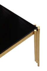 65" Rectangle Glass Dining Table, Tempered Glass Tabletop and Polished Gold Legs, Modern Style Table for Home, Kitchen. Dining Room
