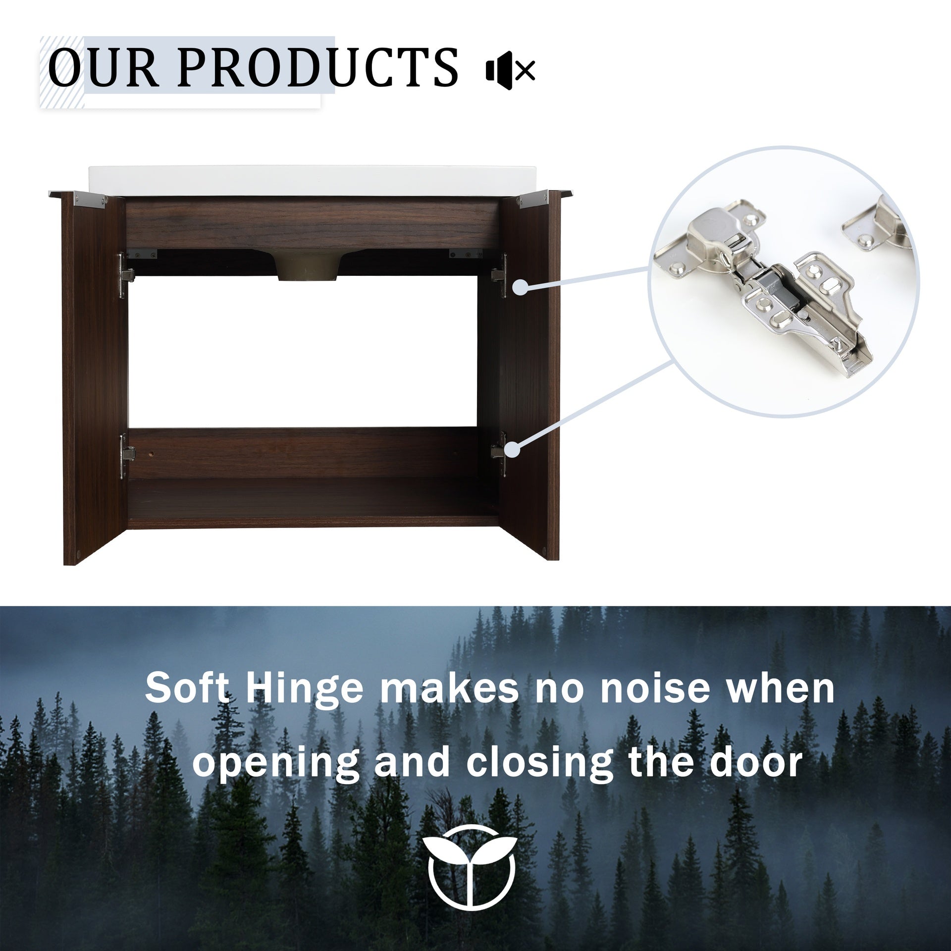 36 Inch Soft Close Doors Bathroom Vanity With Sink, A Small Storage Shelves, 24" and 12" Combination Cabinet,(KD-Packing)