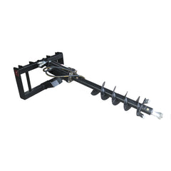 Skid Steer Small Loader Post Hole Auger Drive Attachment, 12" Diameter Auger, 46" Drilling Depth