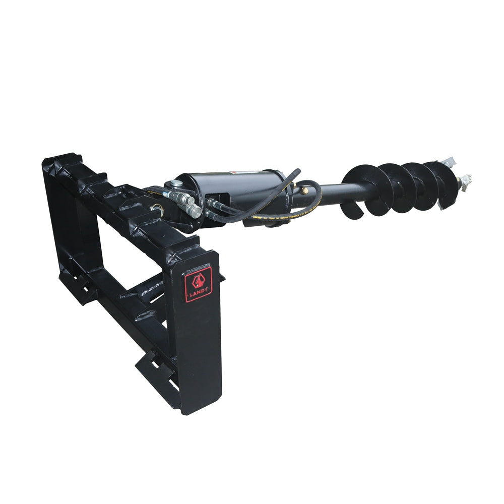 Skid Steer Small Loader Post Hole Auger Drive Attachment, 12" Diameter Auger, 46" Drilling Depth