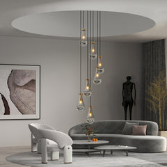 7 Light Dining Room Pendant Light, Large Chandelier Adjustable Hanging Line, Living Room Pendant Light, Foyer Chandelier, Stairwell Pendant Lights, Bedroom