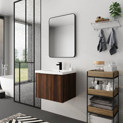 Bathroom Cabinet With Sink,Soft Close Doors,Float Mounting Design,24 Inch For Small Bathroom,24x18-00624CAW(KD-Packing)