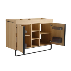 48" Freestanding Bathroom  Cabinet, 2-Soft Close Door & 3-Open Storage Rack, KD-Packing   (Vanity Only, Without Sink)