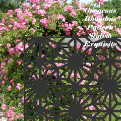 Metal Privacy Screens and Panels with Free Standing, Freestanding Outdoor Indoor Privacy Screen, Decorative Privacy Screen for Balcony Patio Garden, Sun Flower Shape