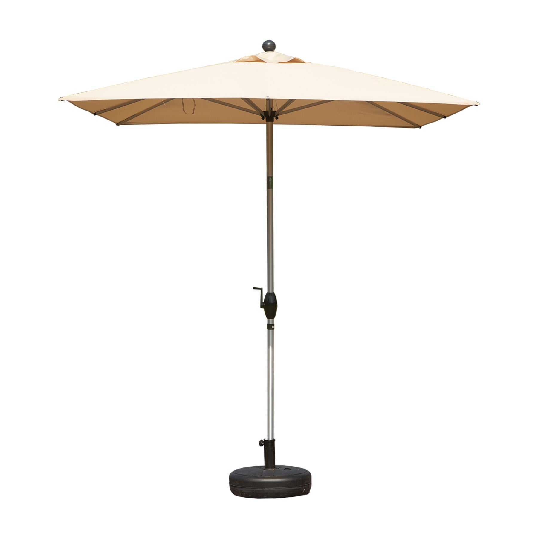 Rectangle Patio Umbrella with Crank Lift and Tilt Function, Beige (Base not included)