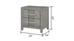 KENZO Modern Style Full 4PC Storage Bedroom Set Made with Wood, LED Headboard, Bluetooth Speakers & USB Ports - Grey(NJ INVENTORY)