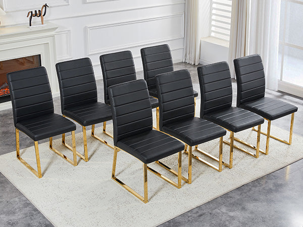 8-Pack - Heavy-duty chairs set: 2.1" thick cushion, iron frame, perfect for home or office. Classic colors, great value