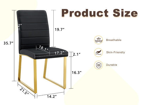 8-Pack - Heavy-duty chairs set: 2.1" thick cushion, iron frame, perfect for home or office. Classic colors, great value