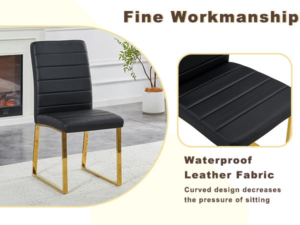 8-Pack - Heavy-duty chairs set: 2.1" thick cushion, iron frame, perfect for home or office. Classic colors, great value