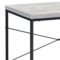 Antique White and Black Writing Desk with Metal Sled Base