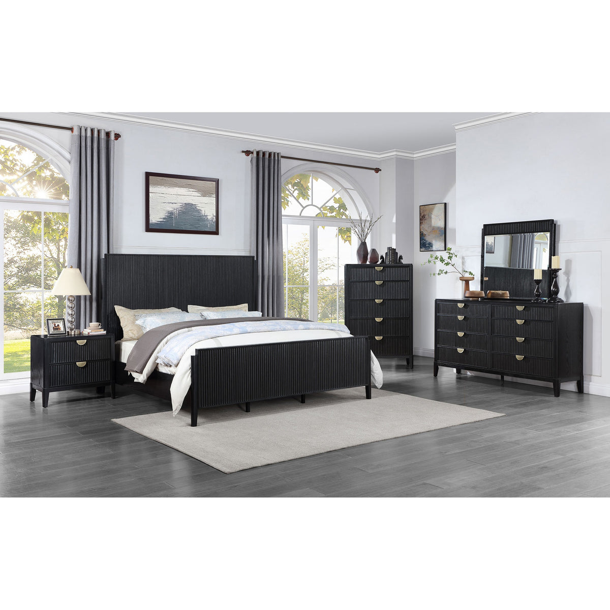 Ennis Black 5-piece Eastern King Bedroom Set