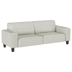 Evoke Greige Upholstered Tufted Sofa