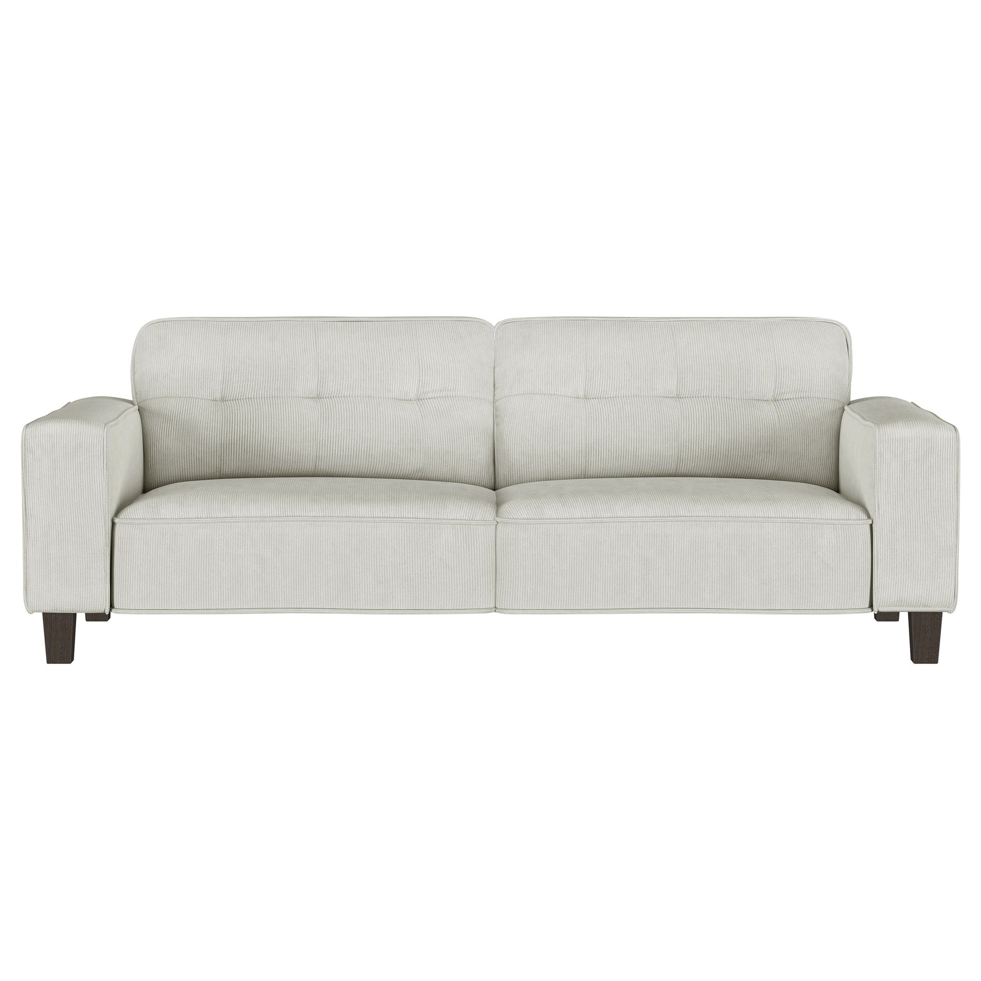Evoke Greige Upholstered Tufted Sofa
