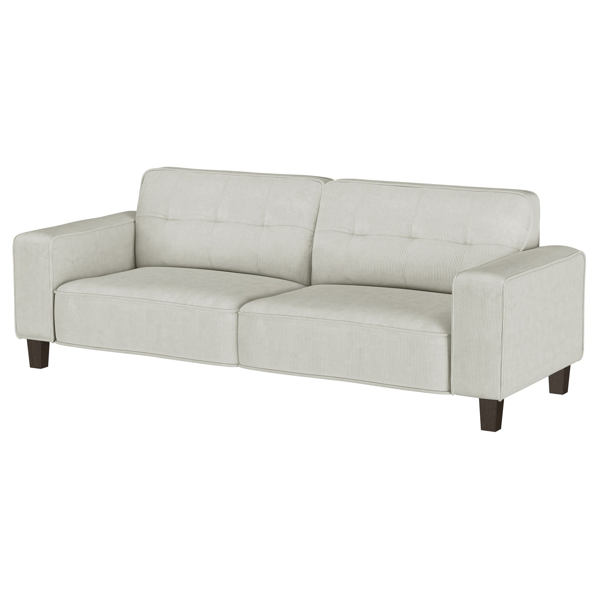 Evoke Greige Upholstered Tufted Sofa