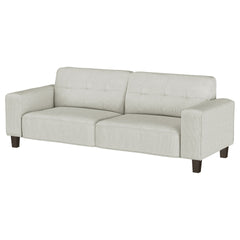Evoke Greige Upholstered Tufted Sofa
