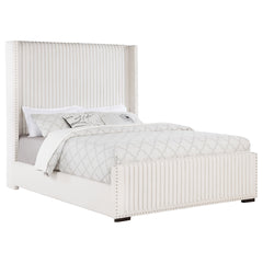 Ian Cream Upholstered Queen Wingback Bed
